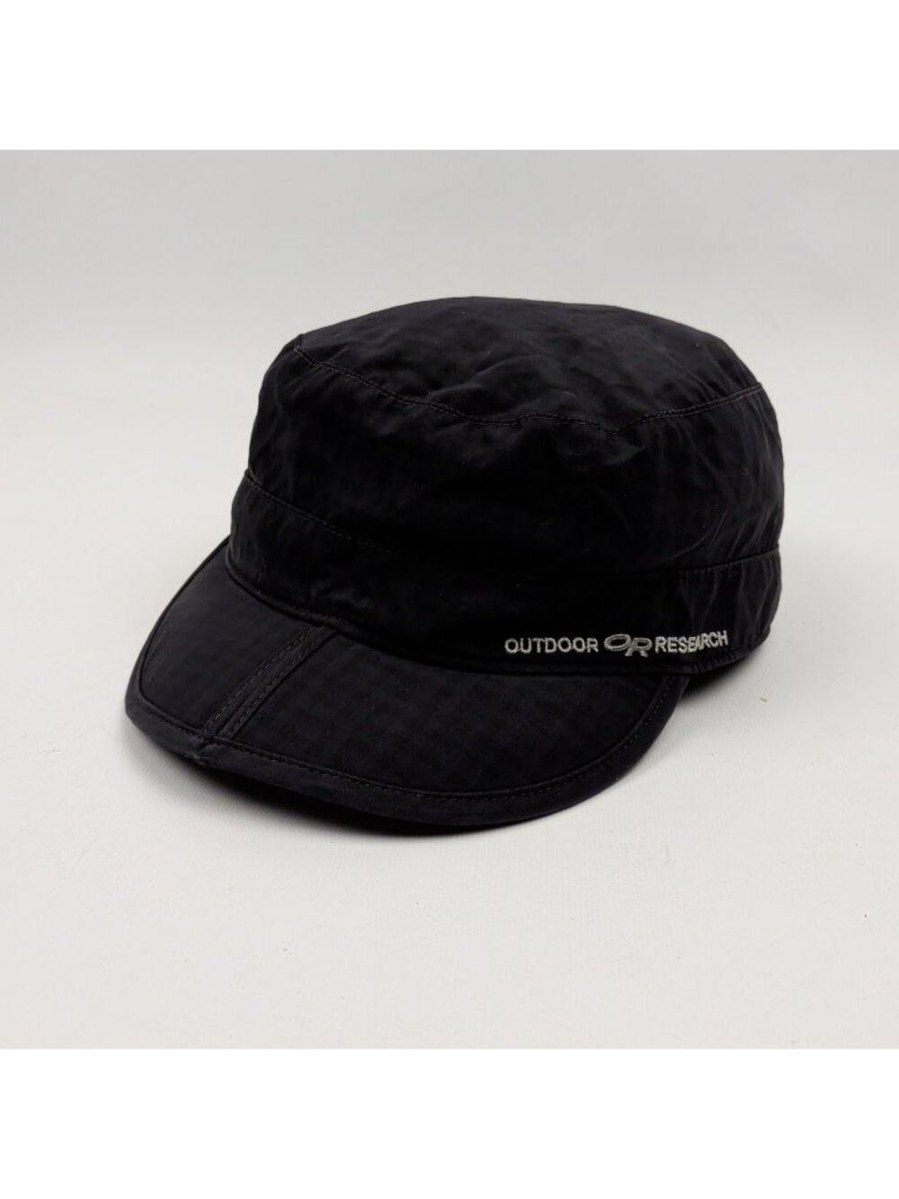 Y2K Outdoor Research Radar Pocket Cap Black Plaid Sz M* Foldable Hiking Gorcpore